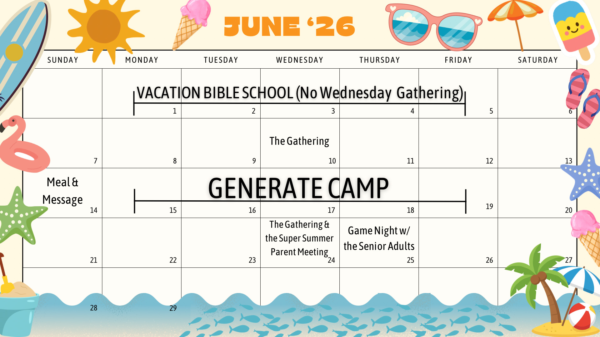 PPBC Youth Calendar of Events For Students June 2026